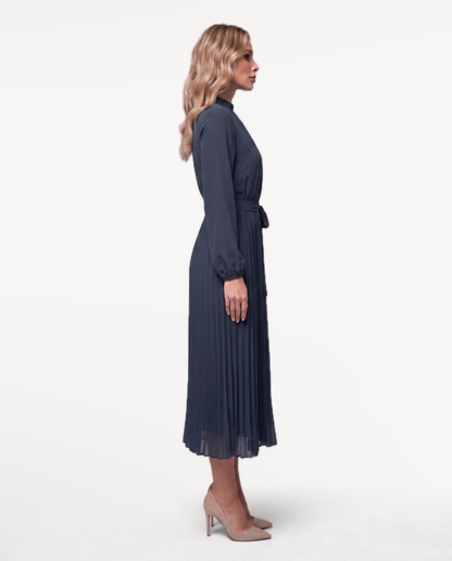 Emerald Bow Dress in Navy – view 3 | SKU: SOR-EMERALDBOW-navy-XS,SOR-EMERALDBOW-navy-S,SOR-EMERALDBOW-navy-M,SOR-EMERALDBOW-navy-L,SOR-EMERALDBOW-navy-XL
