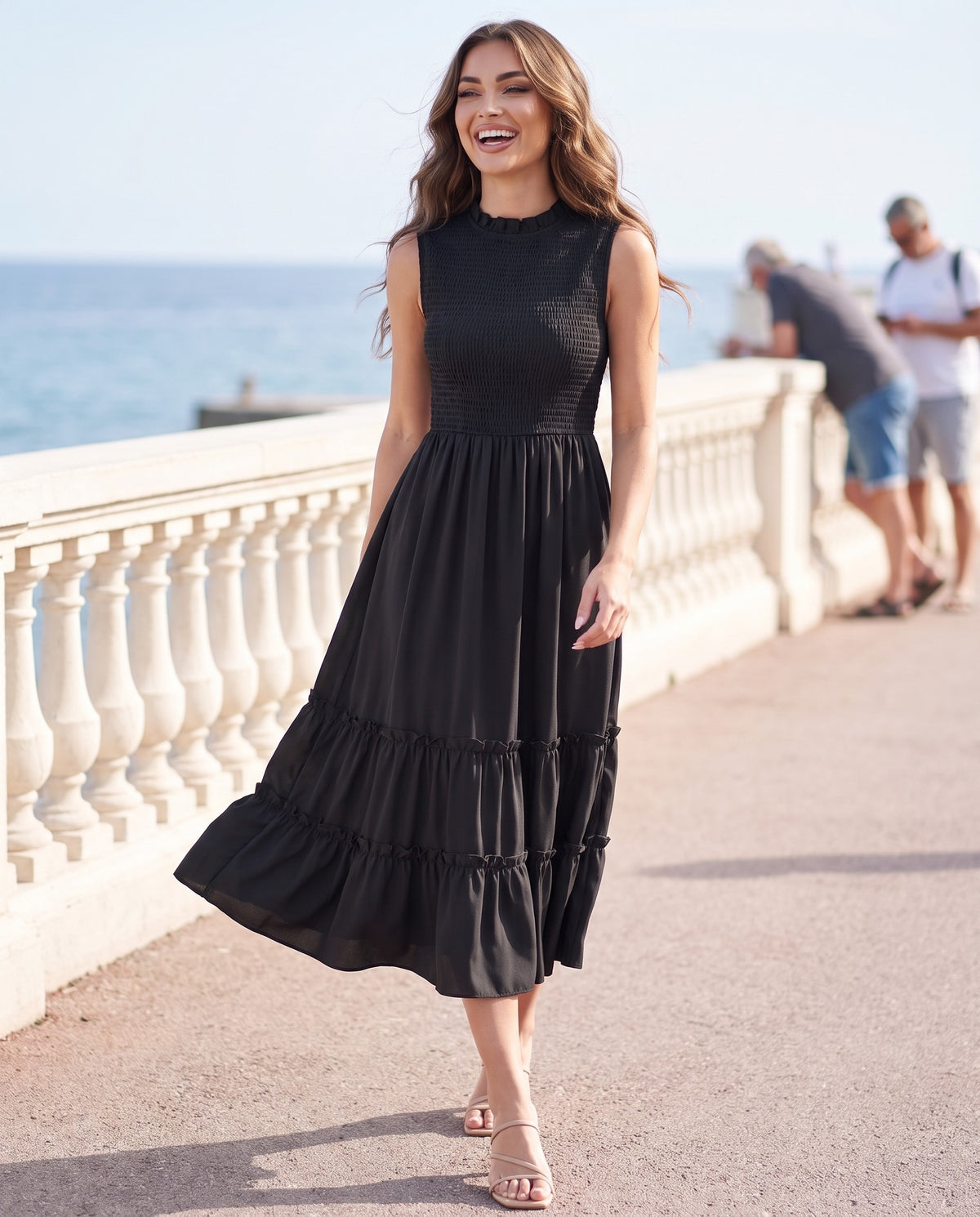 Mirabel Midi Dress in Black – lifestyle