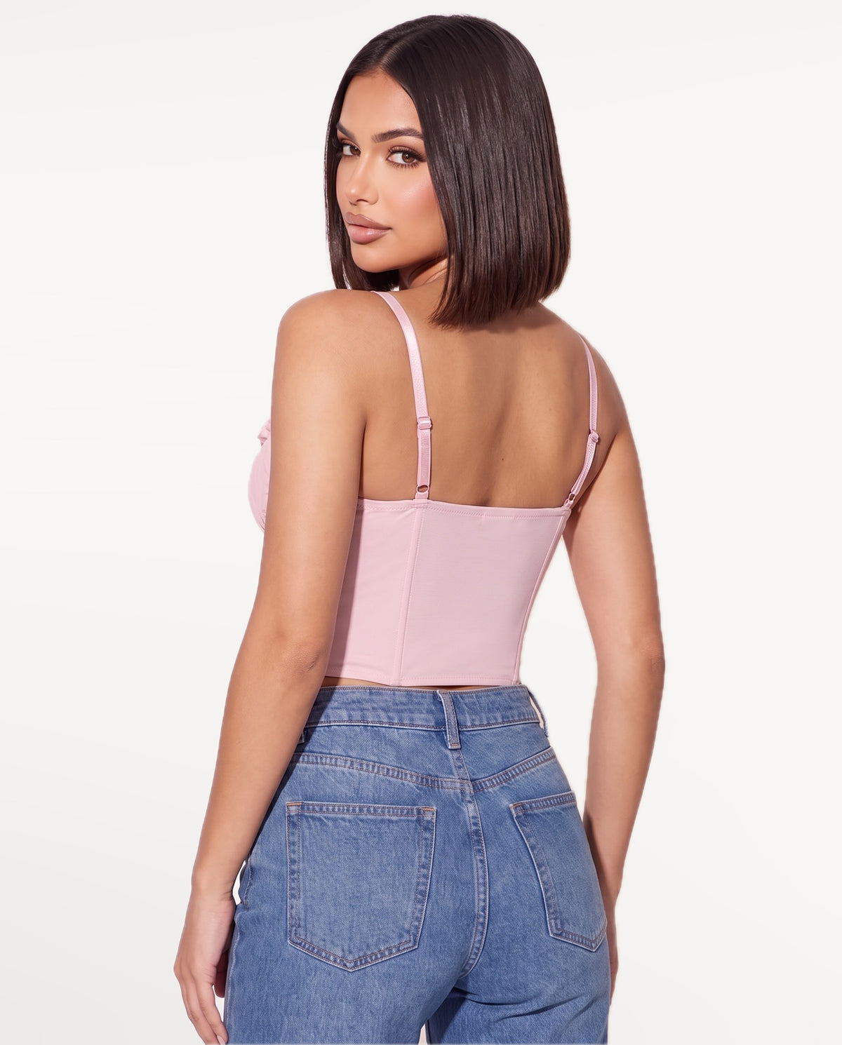 Odette Corset Top in Pink – back view | SKU: SOR-ODETTE-PNK-XS,SOR-ODETTE-PNK-S,SOR-ODETTE-PNK-M,SOR-ODETTE-PNK-L,SOR-ODETTE-PNK-XL