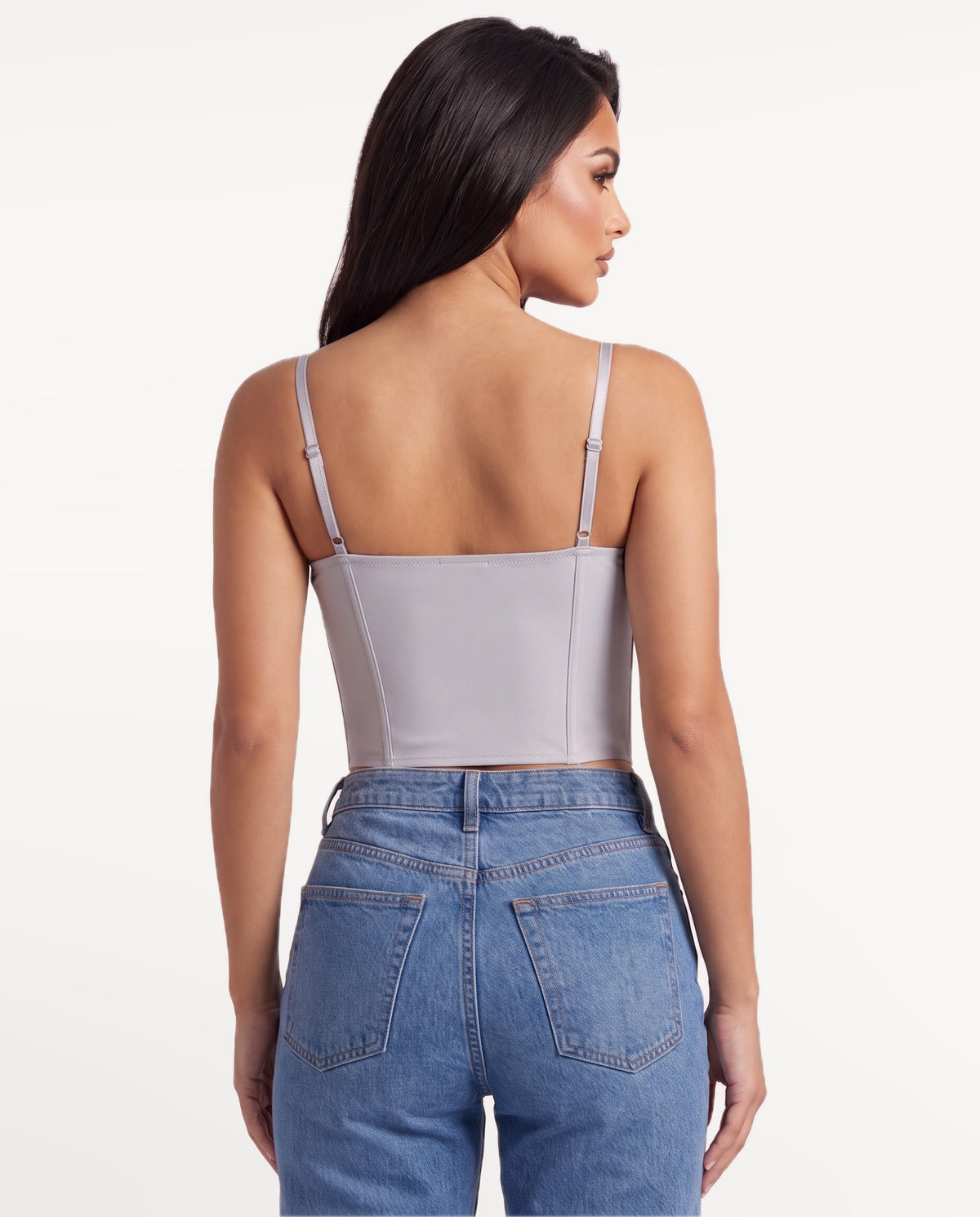 Odette Corset Top in Gray – back view | SKU: SOR-ODETTE-GRY-XS,SOR-ODETTE-GRY-S,SOR-ODETTE-GRY-M,SOR-ODETTE-GRY-L,SOR-ODETTE-GRY-XL