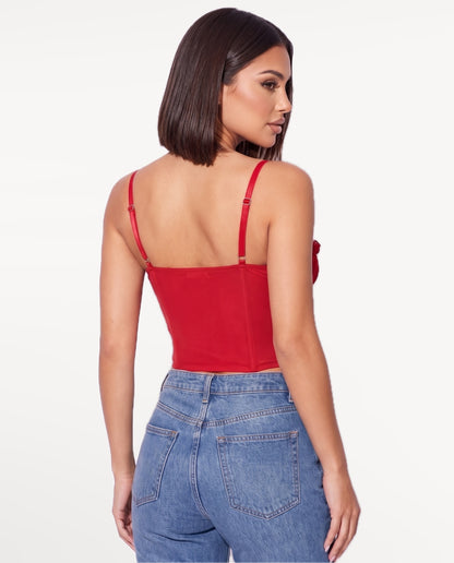 Odette Corset Top in Red – back view | SKU: SOR-ODETTE-RED-XS,SOR-ODETTE-RED-S,SOR-ODETTE-RED-M,SOR-ODETTE-RED-L,SOR-ODETTE-RED-XL