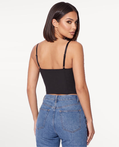 Odette Corset Top in Black – back view | SKU: SOR-ODETTE-BLK-XS,SOR-ODETTE-BLK-S,SOR-ODETTE-BLK-M,SOR-ODETTE-BLK-L,SOR-ODETTE-BLK-XL