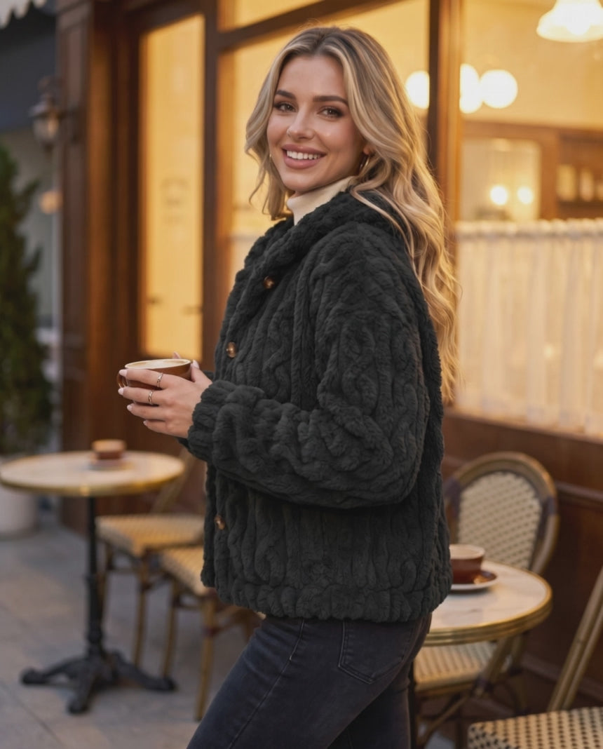 Odelle Plush Jacket in Black – video