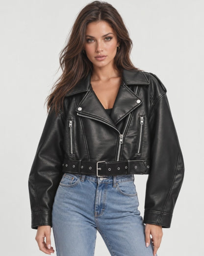 Veda Biker Jacket in Black – video