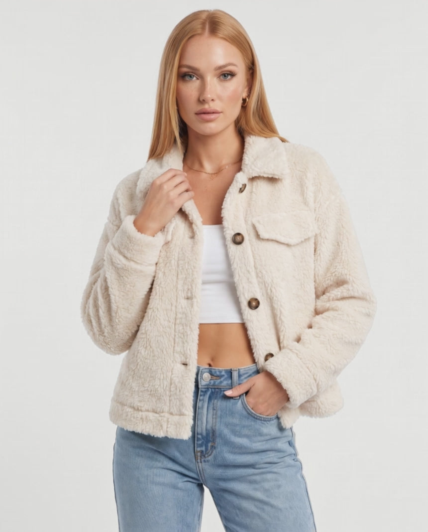 Ellie Teddy Jacket in White – video