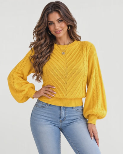 Marielle Knit Sweater in Yellow – video