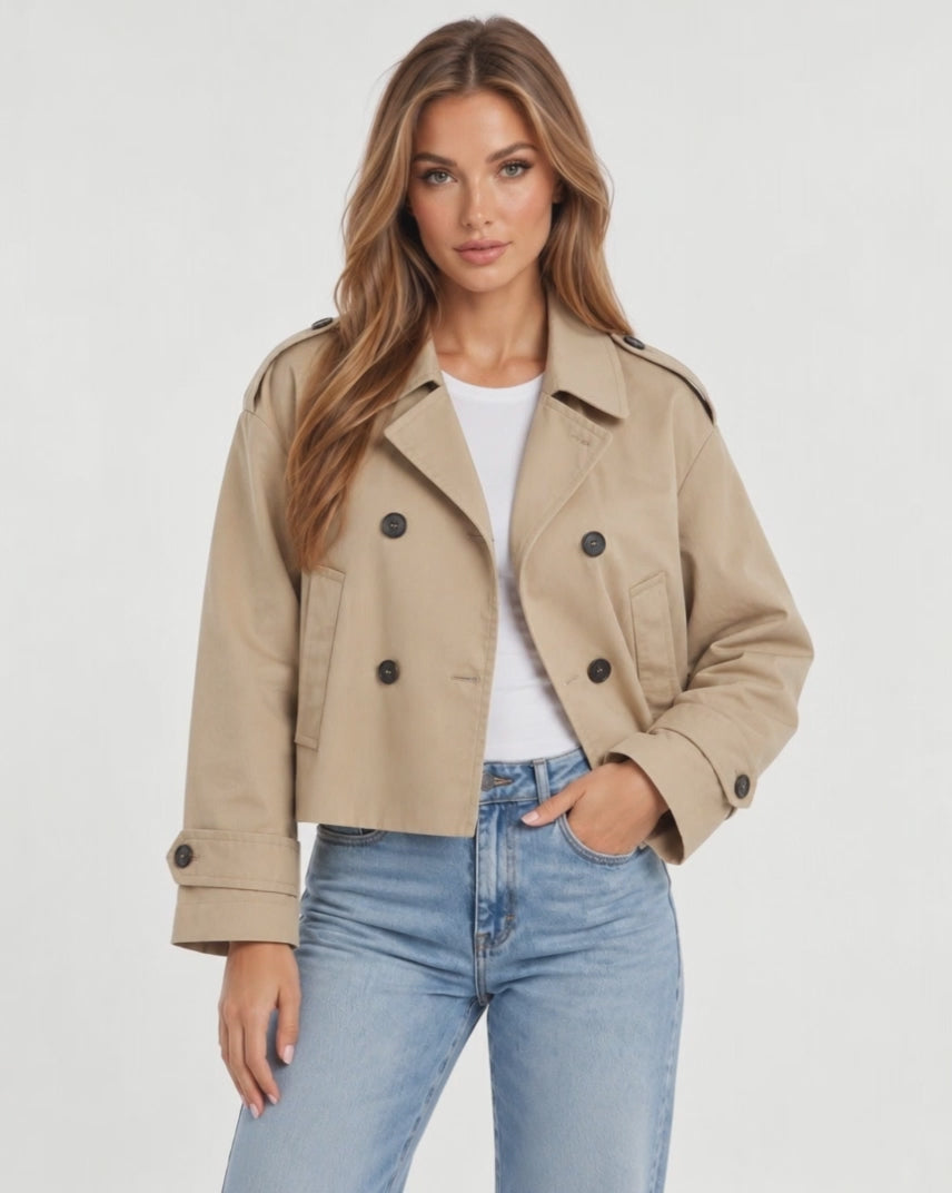 Elise Trench Jacket in Khaki – video