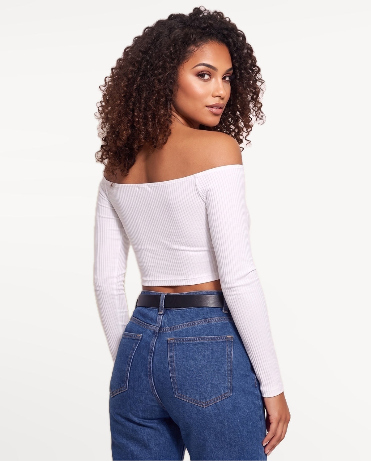 Rosa Bardot Top in White – back view | SKU: SOR-ROSA-WHT-XS,SOR-ROSA-WHT-S,SOR-ROSA-WHT-M,SOR-ROSA-WHT-L,SOR-ROSA-WHT-XL