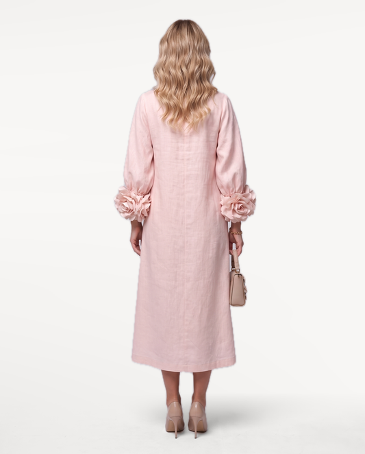 Rosette Sleeve Dress