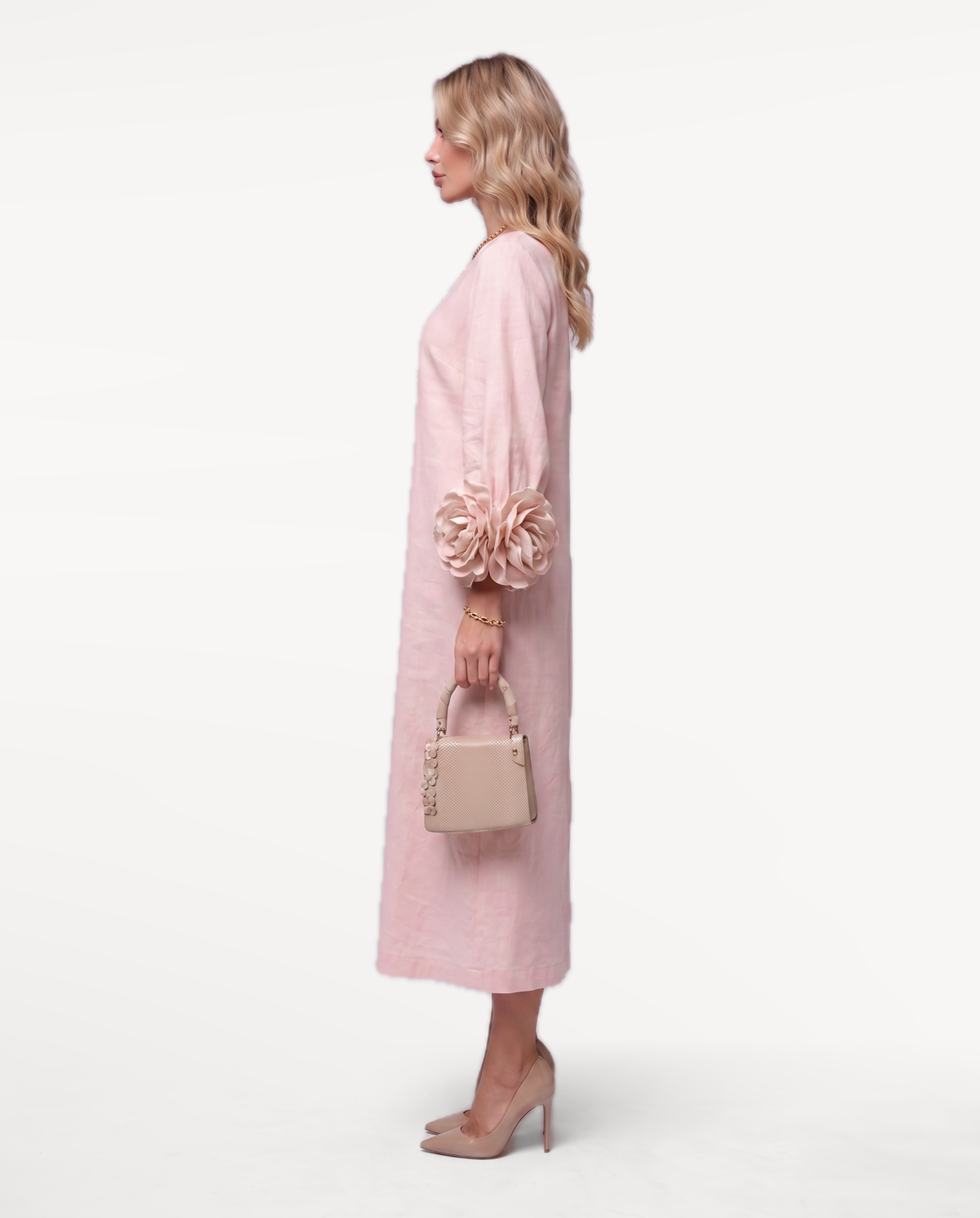 Rosette Sleeve Dress