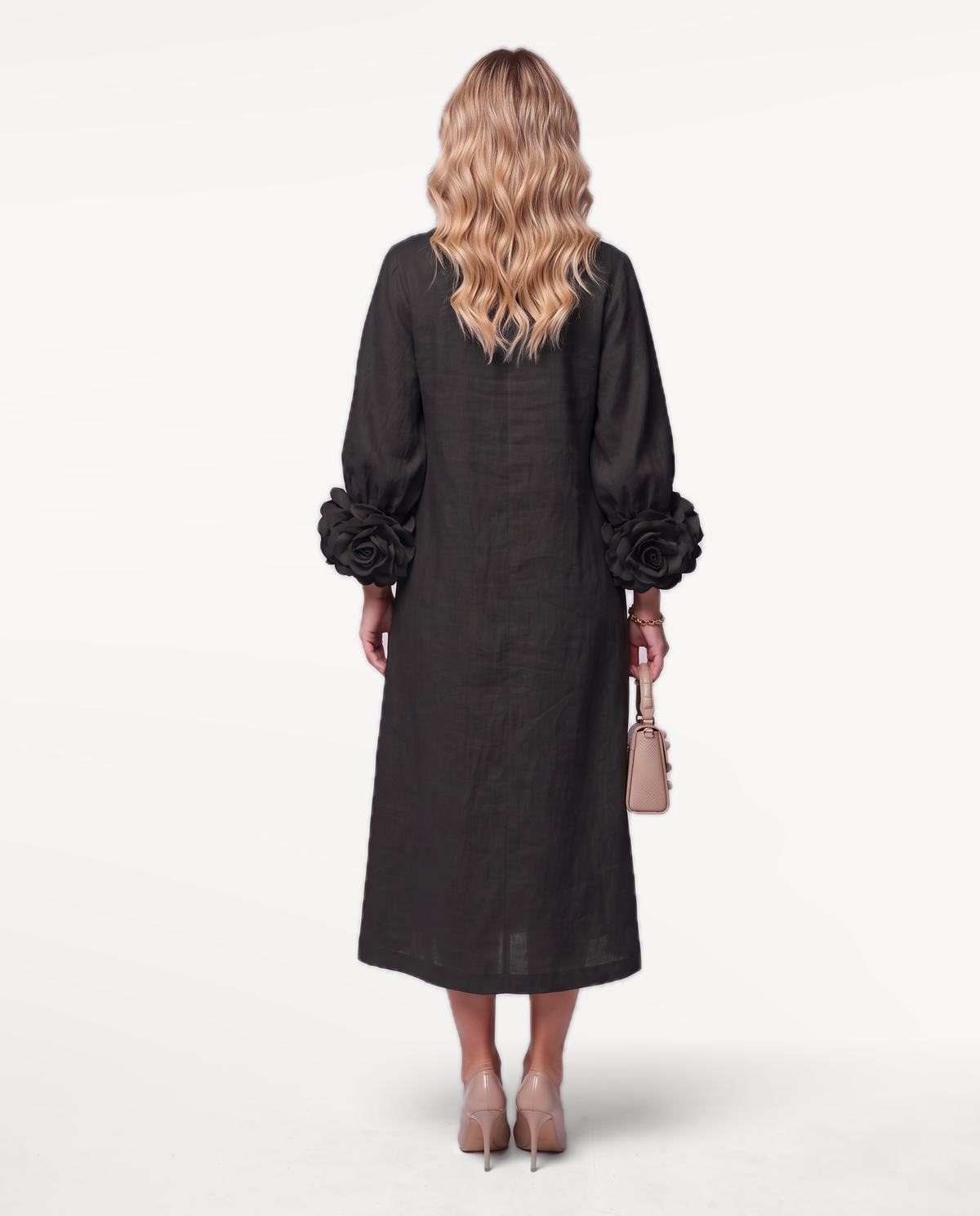 Rosette Sleeve Dress