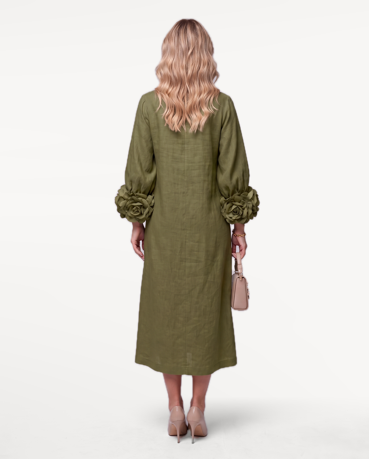 Rosette Sleeve Dress
