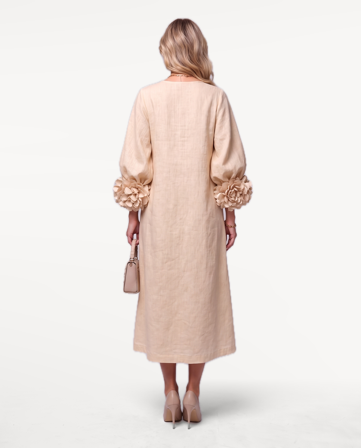 Rosette Sleeve Dress