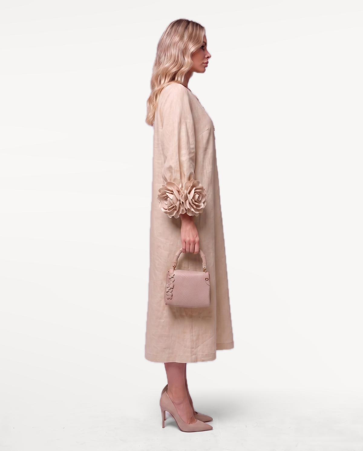 Rosette Sleeve Dress