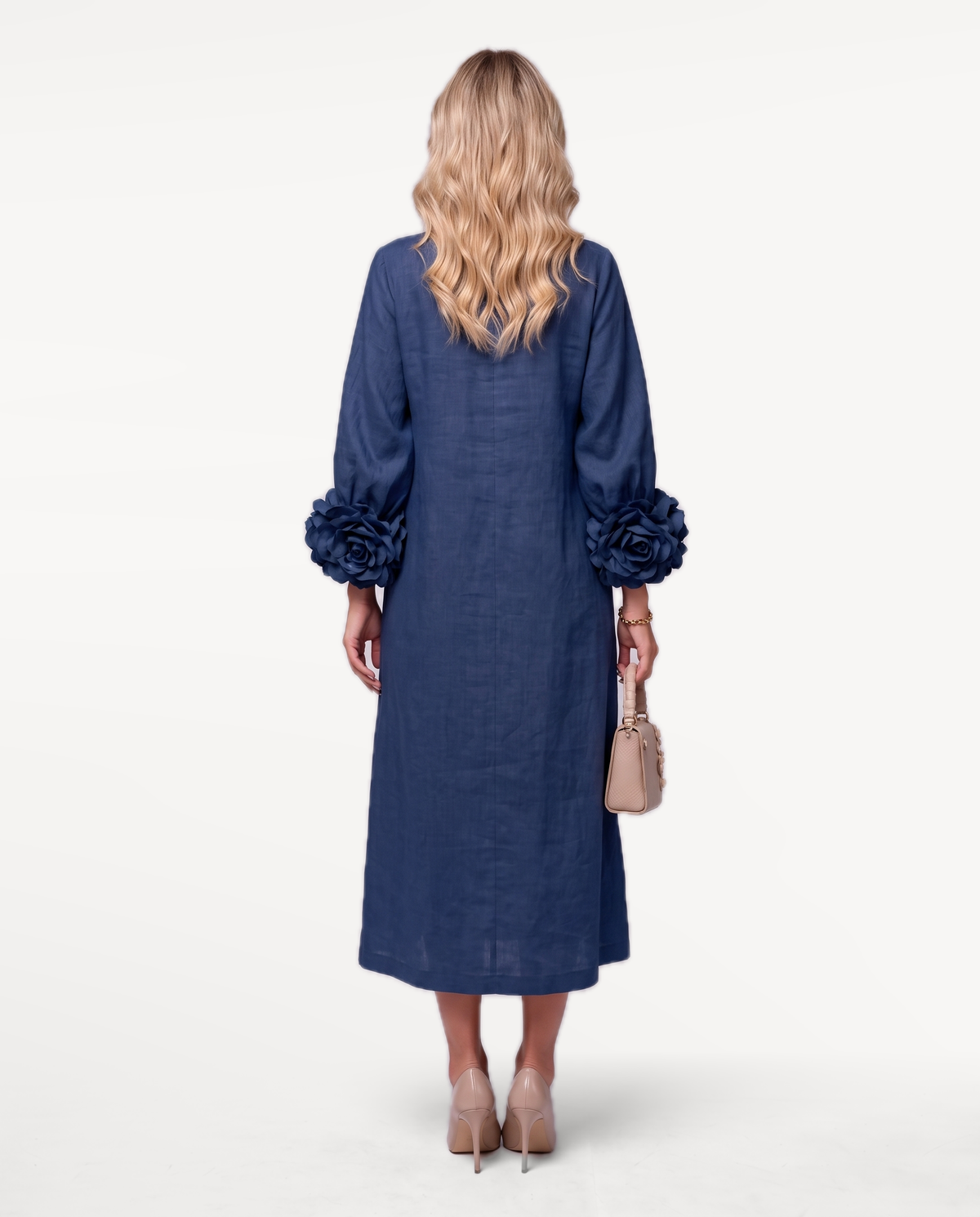 Rosette Sleeve Dress