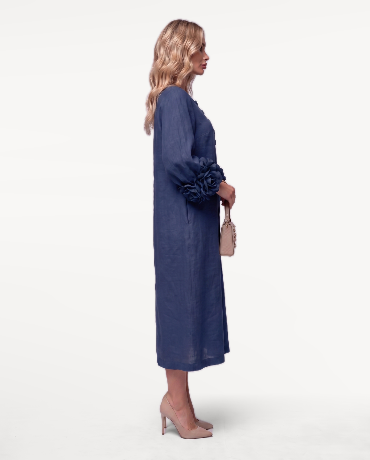 Rosette Sleeve Dress