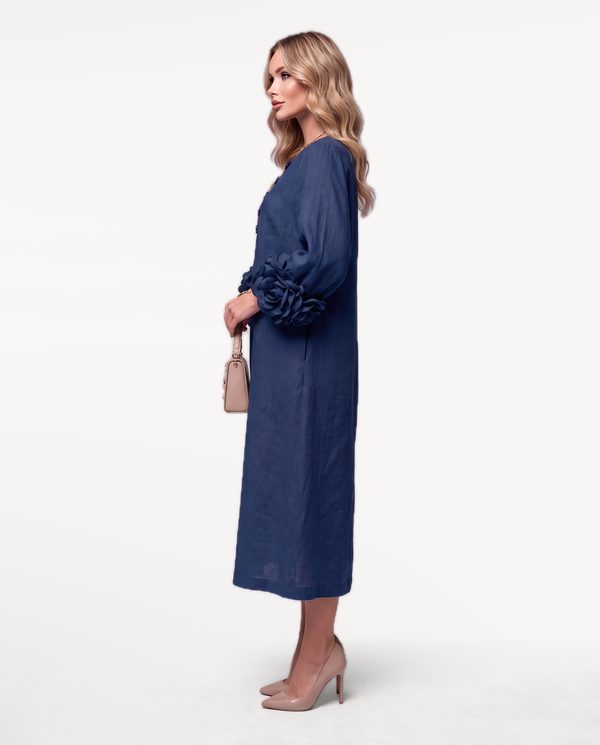 Rosette Sleeve Dress