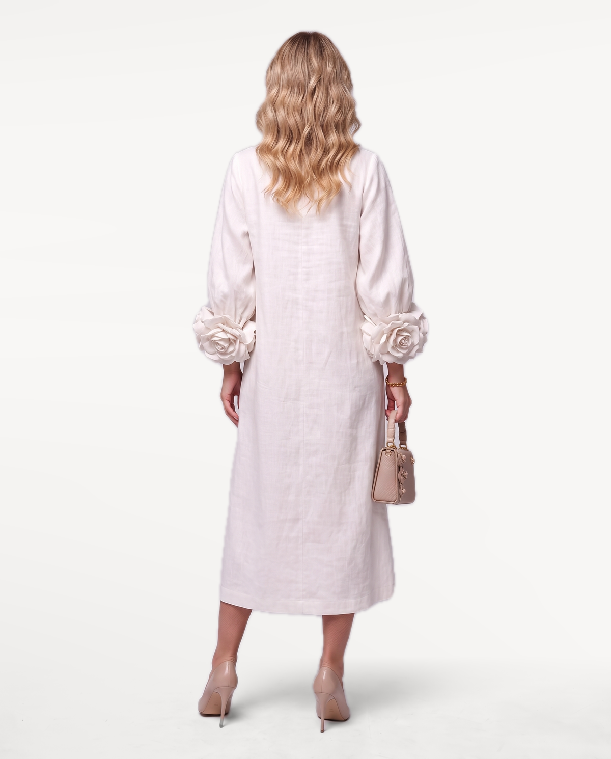Rosette Sleeve Dress