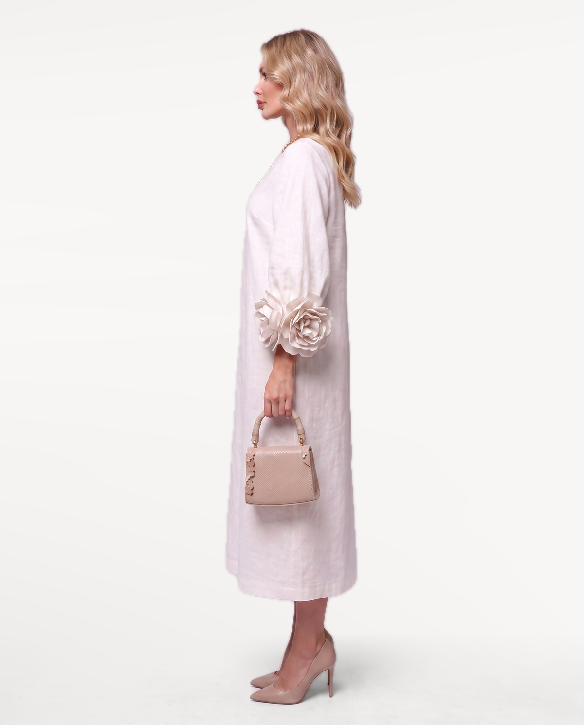 Rosette Sleeve Dress