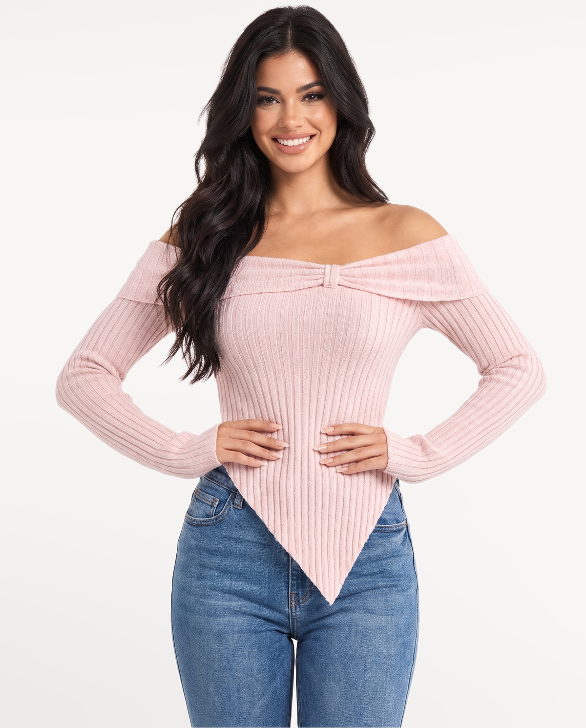 Sabine in Pink – confident hands on waist | SKU: SOR-SAB-PINK-XS,SOR-SAB-PINK-S,SOR-SAB-PINK-M,SOR-SAB-PINK-L,SOR-SAB-PINK-XL