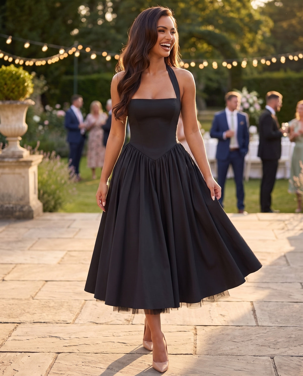 Sabrina Midi Dress in Black – lifestyle | SKU: SOR-SABRINA-BLK-XS,SOR-SABRINA-BLK-S,SOR-SABRINA-BLK-M,SOR-SABRINA-BLK-L,SOR-SABRINA-BLK-XL