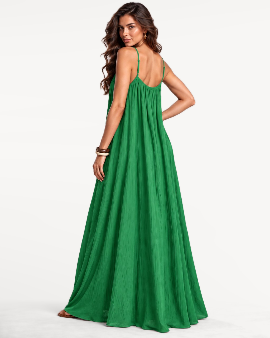 Seranova Maxi Dress in Green – Back view