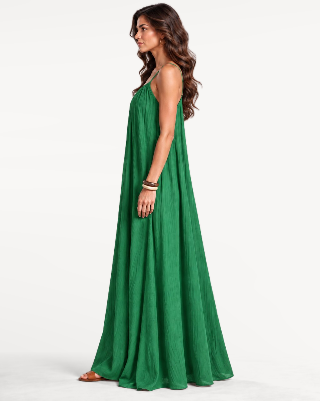 Seranova Maxi Dress in Green – Side view