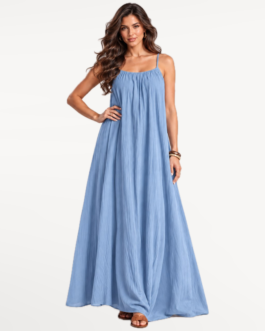 Seranova Maxi Dress in Sky Blue – Front view