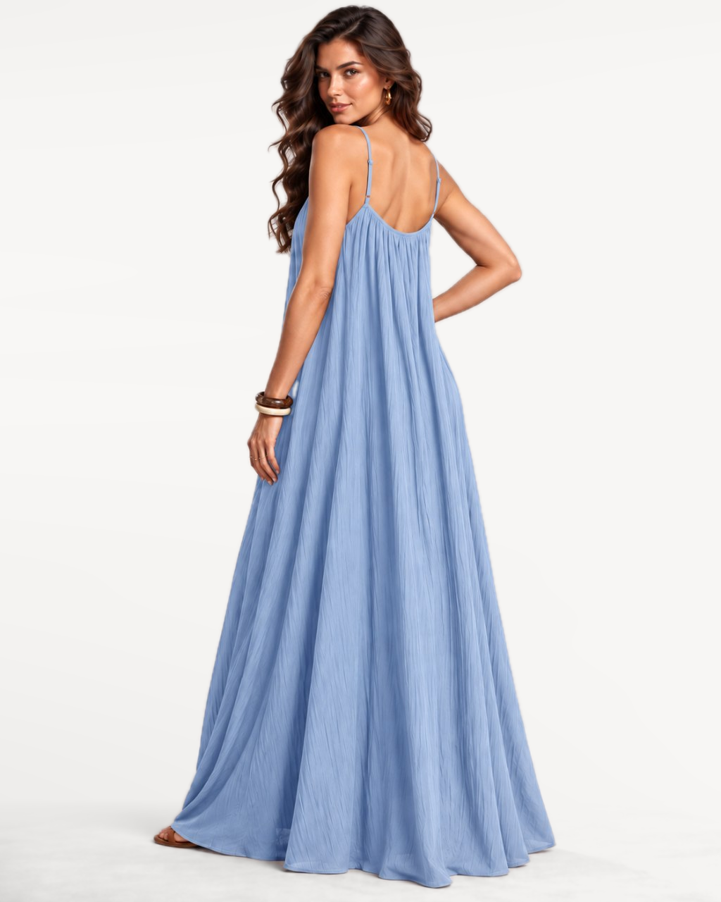 Seranova Maxi Dress in Sky Blue – Back view