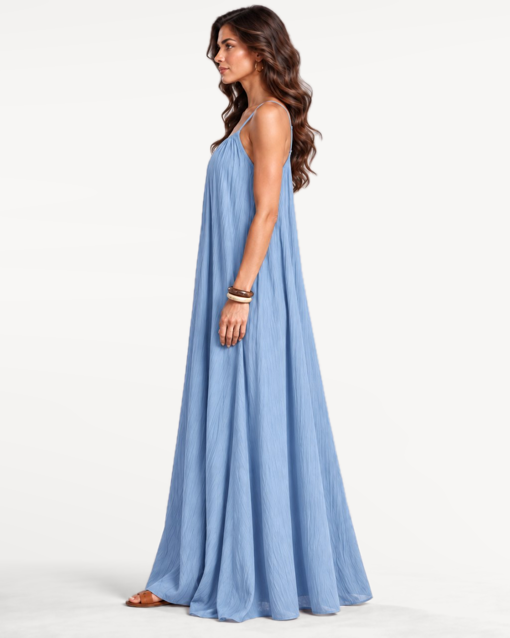 Seranova Maxi Dress in Sky Blue – Side view