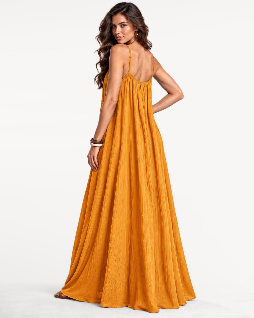 Seranova Maxi Dress in Orange – Back view