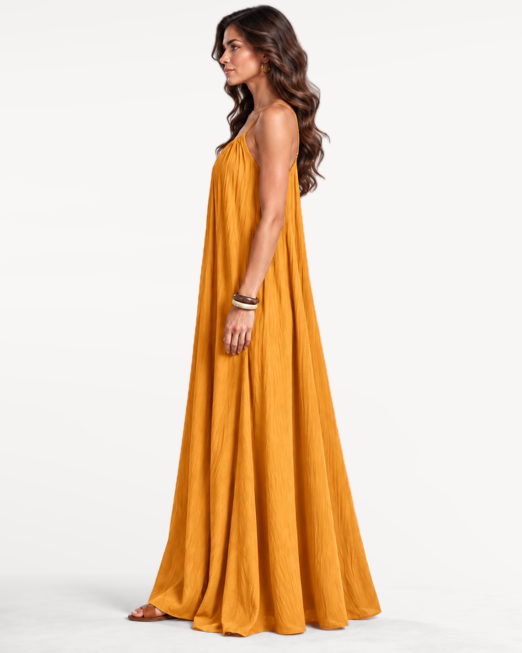 Seranova Maxi Dress in Orange – Side view