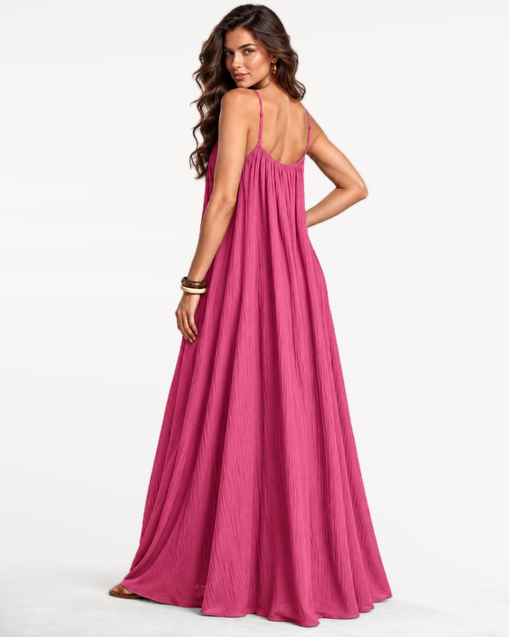 Seranova Maxi Dress in Rose Red – Back view