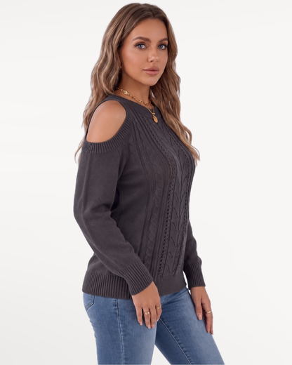 Seraphine Knit Sweater in Black – view 3 | SKU: SKS-864215739406182-BLACK-XS,SKS-864215739406182-BLACK-S,SKS-864215739406182-BLACK-M,SKS-864215739406182-BLACK-L,SKS-864215739406182-BLACK-XL