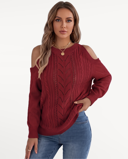 Seraphine Knit Sweater in Burgundy – view 1