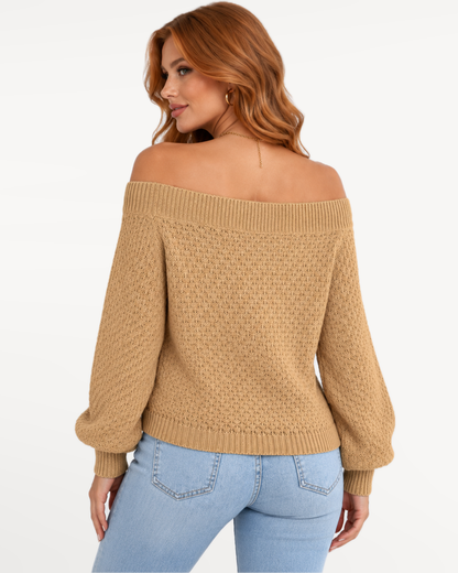 Avelisse Knit Sweater in Khaki – view 2 | SKU: AKS-395817264038571-KHAKI-XS,AKS-395817264038571-KHAKI-S,AKS-395817264038571-KHAKI-M,AKS-395817264038571-KHAKI-L,AKS-395817264038571-KHAKI-XL