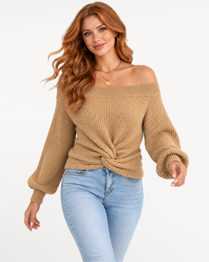 Avelisse Knit Sweater in Khaki – view 5 | SKU: AKS-395817264038571-KHAKI-XS,AKS-395817264038571-KHAKI-S,AKS-395817264038571-KHAKI-M,AKS-395817264038571-KHAKI-L,AKS-395817264038571-KHAKI-XL
