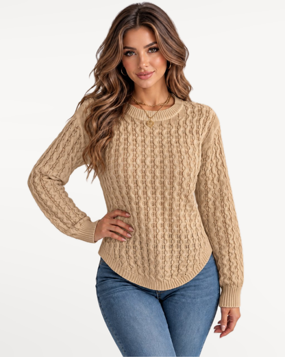 Solenne Knit Sweater in Khaki – Front view