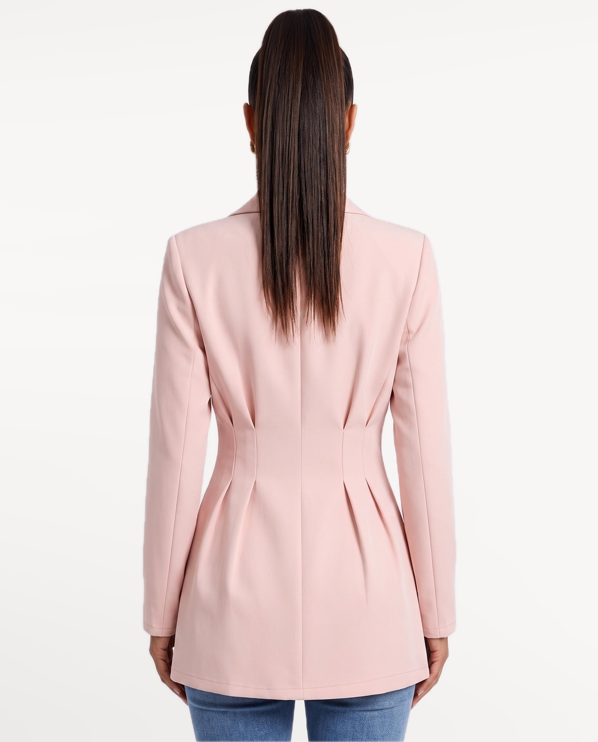 Valeria Tailored Blazer in Pink – Back view | SKU: SOR-VALERIA-PNK-XS,SOR-VALERIA-PNK-S,SOR-VALERIA-PNK-M,SOR-VALERIA-PNK-L,SOR-VALERIA-PNK-XL