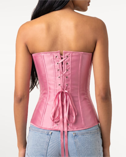 Vedette Corset Top in Pink – back view | SKU: SOR-VEDETTE-PNK-XS,SOR-VEDETTE-PNK-S,SOR-VEDETTE-PNK-M,SOR-VEDETTE-PNK-L,SOR-VEDETTE-PNK-XL