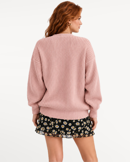 Velmora Knit Cardigan in Pink – view 2 | SKU: VKC-638471925304816-PINK-XS,VKC-638471925304816-PINK-S,VKC-638471925304816-PINK-M,VKC-638471925304816-PINK-L,VKC-638471925304816-PINK-XL