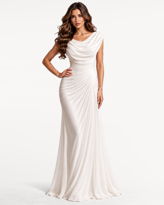 Virelle Maxi Dress in White – Front view