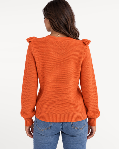 Virelune Ruffle Sweater in Gray – view 7 | SKU: VRS-826451739062814-GRAY-XS,VRS-826451739062814-GRAY-S,VRS-826451739062814-GRAY-M,VRS-826451739062814-GRAY-L,VRS-826451739062814-GRAY-XL