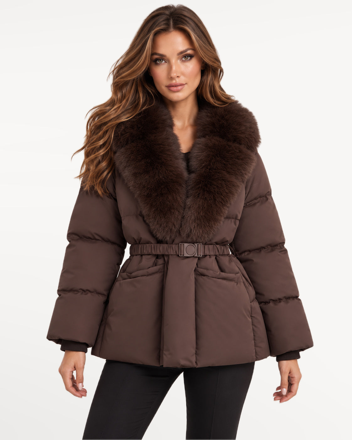 Vivienne Puffer in Brown – front view