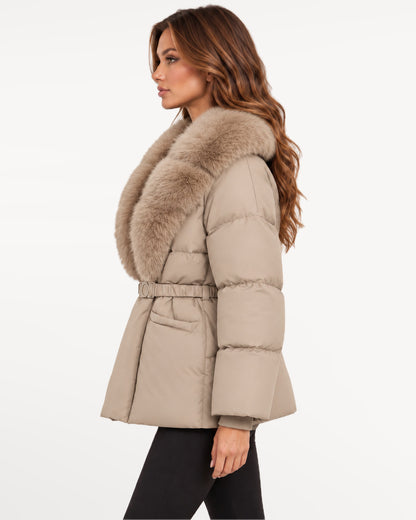 Vivienne Puffer in Khaki – left side view | SKU: SOR-VIV-KHA-XS,SOR-VIV-KHA-S,SOR-VIV-KHA-M,SOR-VIV-KHA-L,SOR-VIV-KHA-XL