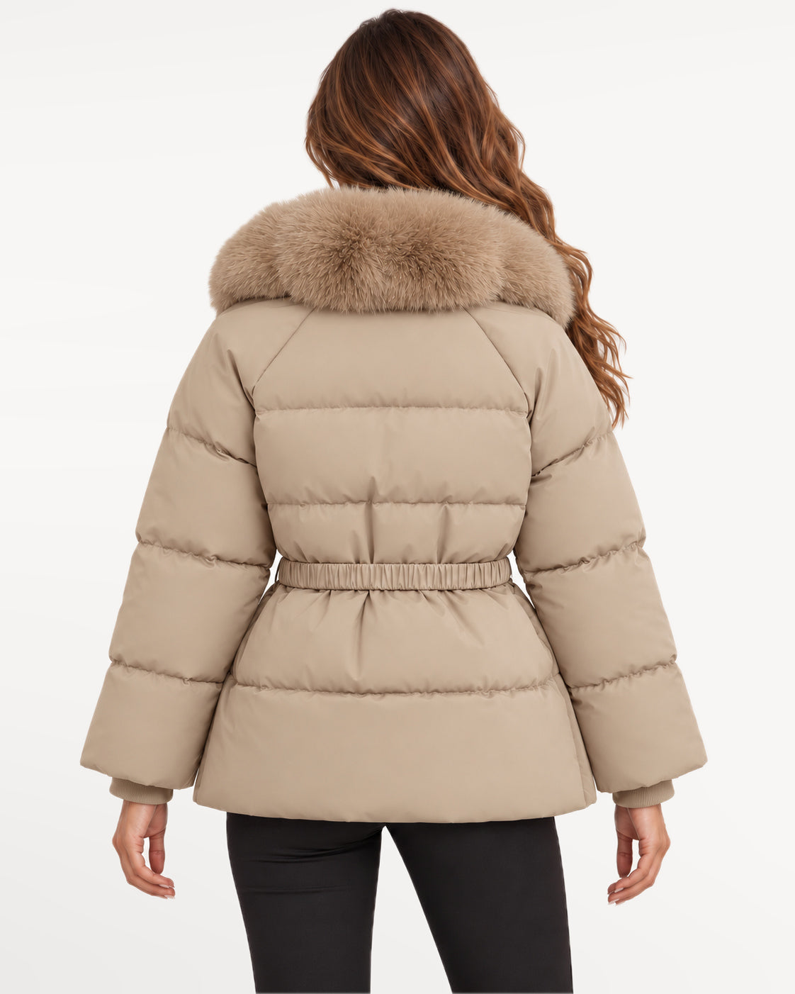 Vivienne Puffer in Khaki – back view | SKU: SOR-VIV-KHA-XS,SOR-VIV-KHA-S,SOR-VIV-KHA-M,SOR-VIV-KHA-L,SOR-VIV-KHA-XL