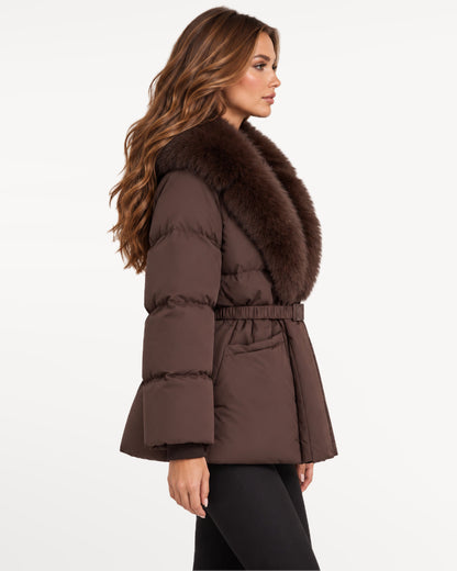 Vivienne Puffer in Brown – right side view | SKU: SOR-VIV-BRN-XS,SOR-VIV-BRN-S,SOR-VIV-BRN-M,SOR-VIV-BRN-L,SOR-VIV-BRN-XL